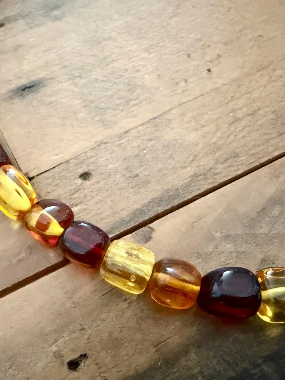 JAY KING DRT STERLING SILVER MULTI-COLOR BALTIC AMBER BEAD NECKLACE 23g